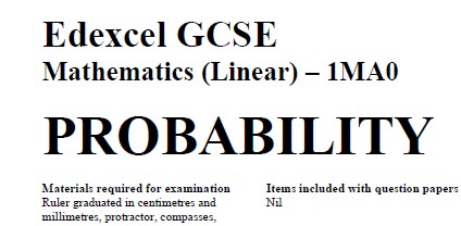 Twelve questions on probability of the type you might see on a GCSE paper.